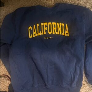 Sporty & Rich Navy Crewneck with Yellow Print